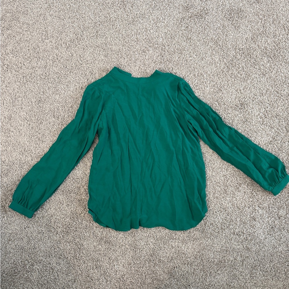 LOFT Green Long Sleeve Blouse